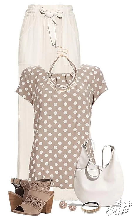 مدل های ست با تاپ خالدار, ایده برای ست کردن با تاپ های خالدار,نحوه ی ست کردن با تاپ خالدار